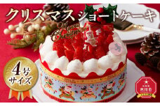 【先行予約】【2025年12月23日お届け】クリスマスショートケーキ 4号サイズ  【 クリスマス ケーキ 菓子 お菓子 おかし スイーツ デザート 洋菓子 旭川 北海道 人気 食品 】_04257