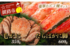 【蟹のゴールデンコンビ！】ボイル毛ガニ350g×1尾&タラバカニ脚600g ふるさと納税 かに 蟹 F4F-5340