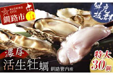 鮮度抜群！釧路管内産濃厚活生牡蠣30個入 ふるさと納税 牡蠣 F4F-0047