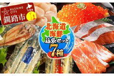 北海道海鮮福袋セット7種 ほたて いくら 鮭 トラウトサーモン さんま ほっけ 全7種 7点 セット 海鮮丼 魚介 魚 北海道 焼き魚 冷凍保存 F4F-4629