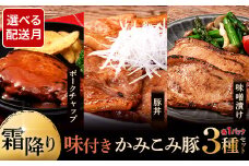 9月発送 味付きかみこみ豚3種セット 豚丼 80g×5枚 味噌漬け 80g×5枚 ポークチャップ 200g×2枚 計1.2kg 豚肉 豚丼 北海道 ご当地グルメ 味噌漬け 味噌 ポークチャップ 真空 豚 ポーク ロース F4F-2385