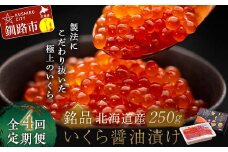 ★レビューキャンペーン実施中！★ 4か月連続 定期便 北海道 北海道産いくらしょう油漬250g 笹谷商店 ふるさと納税 いくら F4F-5781