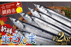 期間限定 新鮮 生 さんま 約2kg (16～20尾) 秋刀魚 鮮魚 魚 冷蔵 旬 刺身 F4F-3218