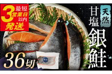 銀鮭 3切×12パック 計36切れ 朝ごはんやお弁当に 銀鮭 36切れ 真空保存 甘塩 銀鮭 鮭 しゃけ サケ さけ ご飯のお供 朝食 真空 朝食 お弁当 おかず 小分け 大容量 通常発送 F4F-2843