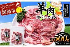 【2025年12月以降、入荷次第順次発送】 北海道釧路産 羊肉サフォークラム(焼き肉用スライス)250g×2 ひつじ 数量限定 小分け パック BBQ 北海道 F4F-3152