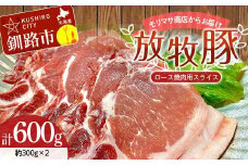 【放牧豚】ロース焼き肉用スライス 300g×2 計600g 肉 豚肉 冷凍 豚 お肉 ロース 焼肉 焼き肉 薄切り スライス 北海道 ジビエ ブタ 小分け 真空 ギフト おかず F4F-5477
