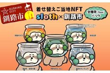 【数量限定】着せ替えご当地NFT < sloth × 釧路市> 全種類 (５種類)パック NFTアート ご当地 着せ替え 限定 キャラクター 限定 釧路市 阿寒 まりも F4F-3776