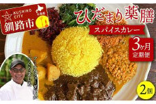 【3ヶ月連続定期便】 ひだまり薬膳スパイスカレー 2個 冷凍 薬膳 スパイスカレー カレー スパイス デトックス 保存食 ジビエ 低糖質 ターメリックライス F4F-4365