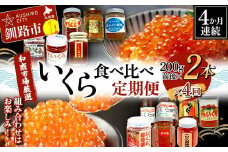 【4か月連続定期便】和商市場厳選 いくら食べ比べ定期便 200g×2本 鮭 秋鮭 鮭卵 魚卵 イクラ いくら丼 贅沢 ご飯のお供 和商 和商市場 勝手丼 海鮮 小分け セット F4F-7751