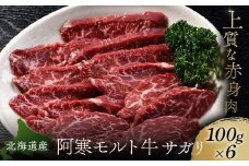 【これぞ北海道産 極上赤身肉】 サガリ100g×6  阿寒モルト牛 北海道 釧路 ふるさと納税 肉 牛 牛肉 赤身 阿寒モルト牛 北海道産 F4F-5403