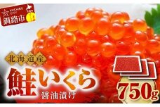 9月発送 北海道産 鮭 いくら 醤油漬け 250g×3パック 計750g  F4F-5264