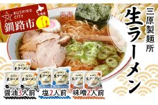 生ラーメン 三原製麺所 醤油3人前・塩2人前・味噌2人前 ラーメン 拉麺 麺	麺類	加工品 食品 ショッパーズ菱光 菱光 F4F-8267