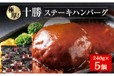 極厚!十勝ステーキ　ハンバーグ　240g×5個【1214264】
