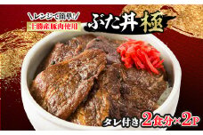 レンジで簡単!冷凍ぶた丼極(肉100g×2、タレ15g×2入り)×2パックとぶた丼のタレセット【1259606】