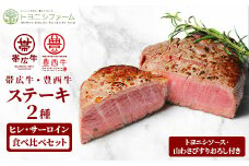 帯広牛&豊西牛ステーキ　2種食べ比べセット【1556370】