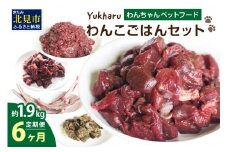 【6ヶ月定期便】yukharuわんこごはんセット ( 犬 えさ 餌 犬の餌 ペットフード 鹿 エゾシカ肉 鹿肉 健康 安心 定期便 )【999-0096】