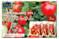 北海道オホーツク産 トマト『なつのしゅん』3kg 調理用ホールトマト ( 野菜 トマト 調理用 )【100-0004】