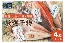 厳選干物4枚セット ( 魚介類 海鮮 干物 魚 ほっけ ホッケ さば サバ カレイ サクラマス 一夜干し )【094-0019】