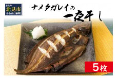 旨味凝縮！ナメタガレイの一夜干し 5枚セット 食べやすいカット入り ( 一夜干し 干物 セット 簡単 夕食 北海道 時短 カレイ おつまみ おかず )【094-0004】
