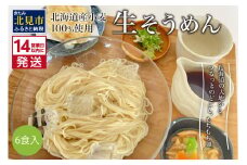 《14営業日以内に発送》【北海道産小麦100％使用】津村製麺所がつくる 生そうめん 6食入 ( 素麺 生 生めん 生麺 そうめん 北海道 小麦粉 ソーメン 北見市 ふるさと納税 )【003-0032】