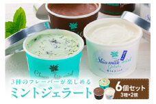 ミントジェラート カップ 3種×2個 ( ジェラート アイス アイスクリーム ハッカ チョコ ミント ミントアイス スイーツ チョコチップミント カカオ カップアイス ふるさと納税 )【007-0010】