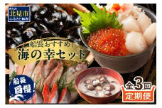 【3ヶ月定期便】船長おすすめ！海の幸セット ( ほたて ホタテ 海鮮丼 ほっけ 鮭 いか サーモン しじみ 定期便 魚介 )【999-0155】