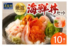 厳選！プレミアム海鮮丼セット10個入 ( うに ウニ 雲丹 貝 かい 海鮮丼 海鮮 魚介類 丼 プレミアム セット ふるさと納税 )【094-0066】