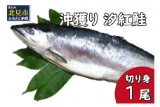沖獲り 汐紅鮭 切り身 1尾 ( さけ 鮭 紅鮭 魚 魚介類 ふるさと納税 )【017-0016】