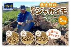 【予約：2025年2月上旬から順次発送】【選べる3サイズ】宇野さんの手拾い、手選別の越冬ジャガイモ 5kg ( 芋 野菜 選べる )【167-0003-2025】