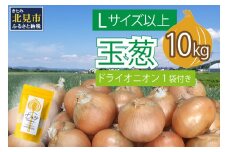 【2026年2月中お届け】玉葱 10kg Lサイズ以上 北見ドライオニオン1袋付き ( 玉ねぎ たまねぎ ドライオニオン セット ふるさと納税 北海道 )【148-0006-2025】
