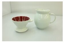 辰砂釉の陶芸作品「コーヒードリッパー・サーバーセット」【18111】
