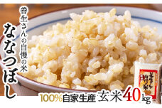《令和6年産！》『100%自家生産玄米』善生さんの自慢の米 玄米ななつぼし４０kg※一括発送【06138】