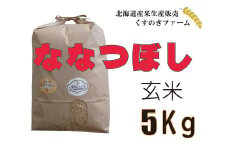 【令和5年産】北海道岩見沢産くすのきファームのななつぼし玄米（5Kg）【34102】