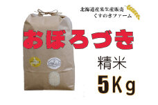 【令和5年産】北海道岩見沢産くすのきファームのおぼろづき精米（5Kg）【34103】