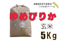 【令和5年産】北海道岩見沢産くすのきファームのゆめぴりか玄米（5Kg）【34108】
