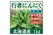 ≪先行予約≫ 北海道岩見沢市産 令和7年産 行者にんにく葉(冷凍) 1kg【09118】