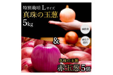 真珠の玉葱 特別栽培Lサイズ5kg(赤玉葱5個入り)≪海のミネラルで育てた特別栽培玉葱≫【50108】