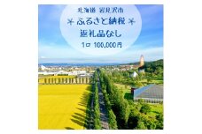 【返礼品なし】岩見沢市 寄附のみ応援 100,000円【応援寄附】