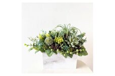 【ギフト用】美流渡の森 アーティフィシャルフラワー多肉植物横長アレンジ