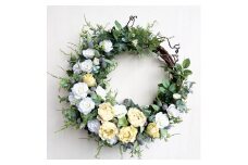 美流渡の森 アーティフィシャルフラワー・クレッセントリース(バラ 白、黄)
