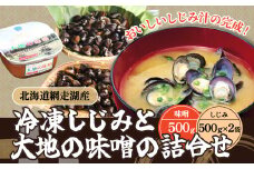 冷凍しじみと大地の味噌の詰合せ（網走湖産）【 ふるさと納税 人気 おすすめ ランキング しじみ 大地の味噌 味噌 大粒 詰め合わせ セット 北海道 網走市 送料無料 】 ABB036