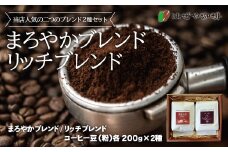 ＜はぜや珈琲＞ブレンド2種セット（粉）（網走加工） 【 ふるさと納税 人気 おすすめ ランキング コーヒー 珈琲 粉 ブレンド セット はぜや珈琲 北海道 網走市 送料無料 】 ABO005