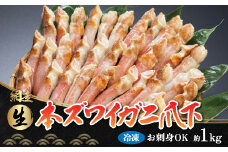 ひとくちサイズ お刺身も出来る！生冷凍ズワイガニ爪下 約1kg（北海道産・ロシア・アメリカ産）【 ふるさと納税 人気 おすすめ ランキング 本ズワイガニ ズワイガニ ずわいがに かに カニ 蟹 ガニ ズワイ ずわい ずわい蟹 ズワイ蟹 1kg かにしゃぶ カニしゃぶ しゃぶしゃぶ 冷凍 生食可 刺身 爪下 オホーツク 北海道 網走市 送料無料 】 ABB014