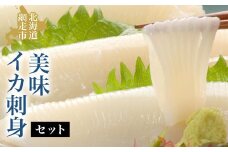 美味イカ刺身セット【 ふるさと納税 人気 おすすめ ランキング いか イカ イカ刺身 いか刺身 刺身イカ 刺身いか 海鮮 魚介 新鮮 オホーツク 北海道 網走市 送料無料 】 ABAO015