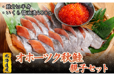 オホーツク秋鮭半身親子セット（鮭2切パック半身、いくら醤油漬け400g）（北海道産）【 ふるさと納税 人気 おすすめ ランキング  新巻鮭 鮭 さけ 半身 切り身 真空パック いくら いくら醤油漬 醤油漬け 醤油漬 イクラ サケ 鮭 鮭イクラ 鮭いくら いくら丼 冷凍 海鮮 2人前 セット ギフト 贈答 お歳暮 お中元 海鮮ギフト オホーツク 北海道 網走市 送料無料 】 ABB019