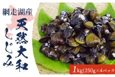 ＜網走湖産＞天然大和しじみ　1kg (250g×4パック) 【 ふるさと納税 人気 おすすめ ランキング しじみ シジミ 蜆 しじみ貝 シジミ貝 貝シジミ汁 しじみ汁 貝 砂抜き 砂出し 冷凍 網走湖 網走湖産 オホーツク 北海道 網走市 送料無料 】 ABAI019
