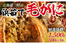 【網走産】鮮度抜群！三特浜茹で毛がに 約500g×3尾 【 ふるさと納税 蟹 かに カニ かに大将 毛ガニ北海道 毛ガニ はまゆで 毛ガニ浜ゆで冷凍 海鮮 魚介 産地直送（北海道） 工場直送（網走市） 小分け 魚介類 人気 ランキング おすすめ 国産 オホーツク 訳あり 】 ABW010