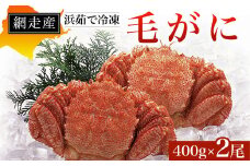 網走産 浜茹で冷凍毛がに400g×2尾 【 ふるさと納税 人気 おすすめ ランキング 毛蟹 毛ガニ 毛がに かに味噌 カニみそ 冷凍 北海道 網走市 送料無料 】 ABD001