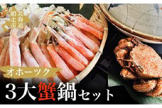 オホーツク3大蟹鍋セット【 ふるさと納税 人気 おすすめ ランキング 生タラバガニ タラバガニ たらばがに タラバ たらば 本ズワイガニ ズワイガニ ずわいがに ズワイ ずわい 毛がに 毛ガニ 毛蟹 カニ ガニ 蟹 むき身 ポーション しゃぶしゃぶ セット ボイル 海鮮 新鮮  オホーツク 北海道 網走市 送料無料 】 ABAO054