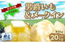 【先行予約】秋の収穫じゃがいもセット【男爵いも・メークイン(各10kg)】合計20kg（2025年9月15日以降発送） 【 ふるさと納税 人気 おすすめ ランキング じゃがいも ジャガイモ 芋 いも イモ 男爵 男爵いも メークイン めーくいん 野菜 セット 詰め合わせ 詰合せ 北海道 網走市 送料無料 】 ABAO080